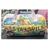Van Shaped Soft Bag "Stay Wild" w/ Camping Theme