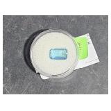 Rectangle Cut Light Blue Lab Aquamarine 4.6ct