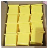 12 yellow parts bins