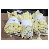 3 lots of 12 pairs of cotton gloves size small
