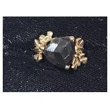 10k Gold Ring w/ Black Triangle Stone sz 6.75