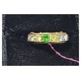 14k Ring w/ Misc Stones sz 7.5  tw 7.6 gr