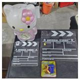 Hello Kitty Clock, NIB Helicopter, Film Clappers