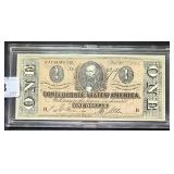 Facsimile Confederate States One Dollar Note
