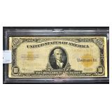 1922 Gold Certificate Coin Ten Dollars Large