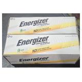 (2) boxes Energizer D batteries