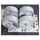4 Lot 1ea - 6" Metal Replacement Wheels