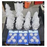 8 Crystal Light Christmas Trees & Snow Flake