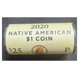 2020P US Mint Roll $1 Dollar Coins Native American