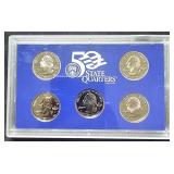 2001S US Mint 50 State Proof Set 5 Coins No Sleeve