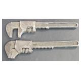 2 Vintage Pipe Wrenches 9"