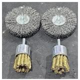 2 Brass Wire Brushes  1" Wide  & (2) 3" Brushes