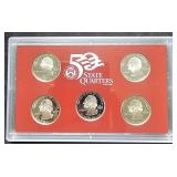 2005 Silver Proof Set 50 State Quarters Set 5Coins