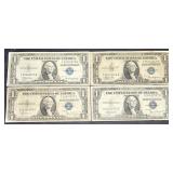 4Lots 1ea Series A&C 1935  Silver Certificate $1