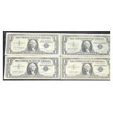 4Lots 1ea Series 1957 A  Silver Certificate $1