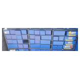Blue and Gray Hardware storage Bins W/