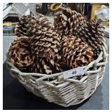 Basket full of good large pinecones
