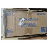 6 Rolls brown, hard wound paper towels