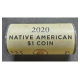 2020P US Mint Roll $1 Dollar Coins Native American