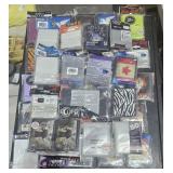 Assortment of standard gaming cards, sleeves
