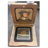 Wood Storage Box Vintage 1/6 Ore 1666-1686 Copper