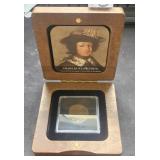 Wood Storage Box Vintage 1/6 Ore 1666-1686 Copper