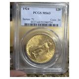 1924 P Double Eagles Saint Gaudens PCGS MS-63