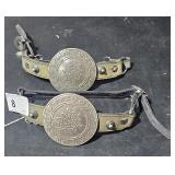 Cowboy Boot Decorations Leather and Metal Total
