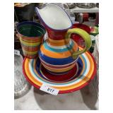 water pitcher and bowl