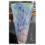 Multi Colored Glass Vase 10" Tall