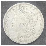 1891 O Morgan Silver $1 Dollar Coin