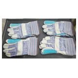 4 pair heavy duty work gloves