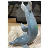 Large Ceramic Dolphin -  has a glued back area