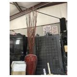 Red vase with Bamboo decor.   No shipping on this