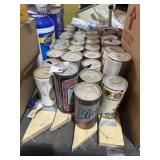 Empty collectible beer cans