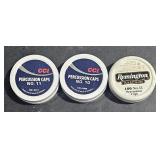 3 Tins of Percussion Caps No. 10 & No. 11