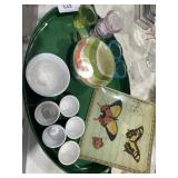 Tray and miscellaneous, small tiny dishes