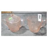 Pink Depression Cream & Sugar Set