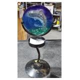 Glass Plate w/ Dolphin  w/ Metal Stand Candle