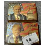 (2) Gold Foil  Trump Playing Cards  2x$
