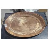 Large Hammered Copper Tray  30 1/4" Across