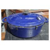 New Martha Steward Blue Enameled Cast Iron Roaster