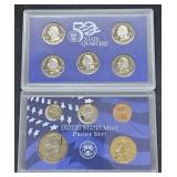 2000 US Mint Proof Set  5 Coins & 5 State Quarters
