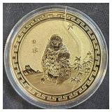 Metal Round Zodiac Trade Token Gold ElectroPate