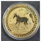 Metal Round Zodiac Trade Token Gold ElectroPate