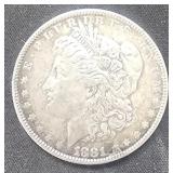1881 P Morgan Silver $1 Dollar Coin