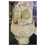 Gift Set 5 Bath Products- Base Has Large Chip