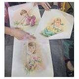 4 art Prints of children