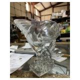 Heisey  Fish 9" clear Glass Vase