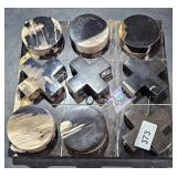 Decorative petrified wood tic-tac-toe set